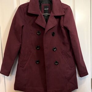 Me Jane Deep Burgundy Pea Coat